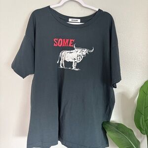 Daydreamer Black Short Sleeve Tee with Red 'SOME' and White Buffalo Graphic